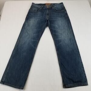 Rocawear Jeans Mens 34x32 Blue Baggy Skater Y2K Denim Loose Fit Relaxed Medium